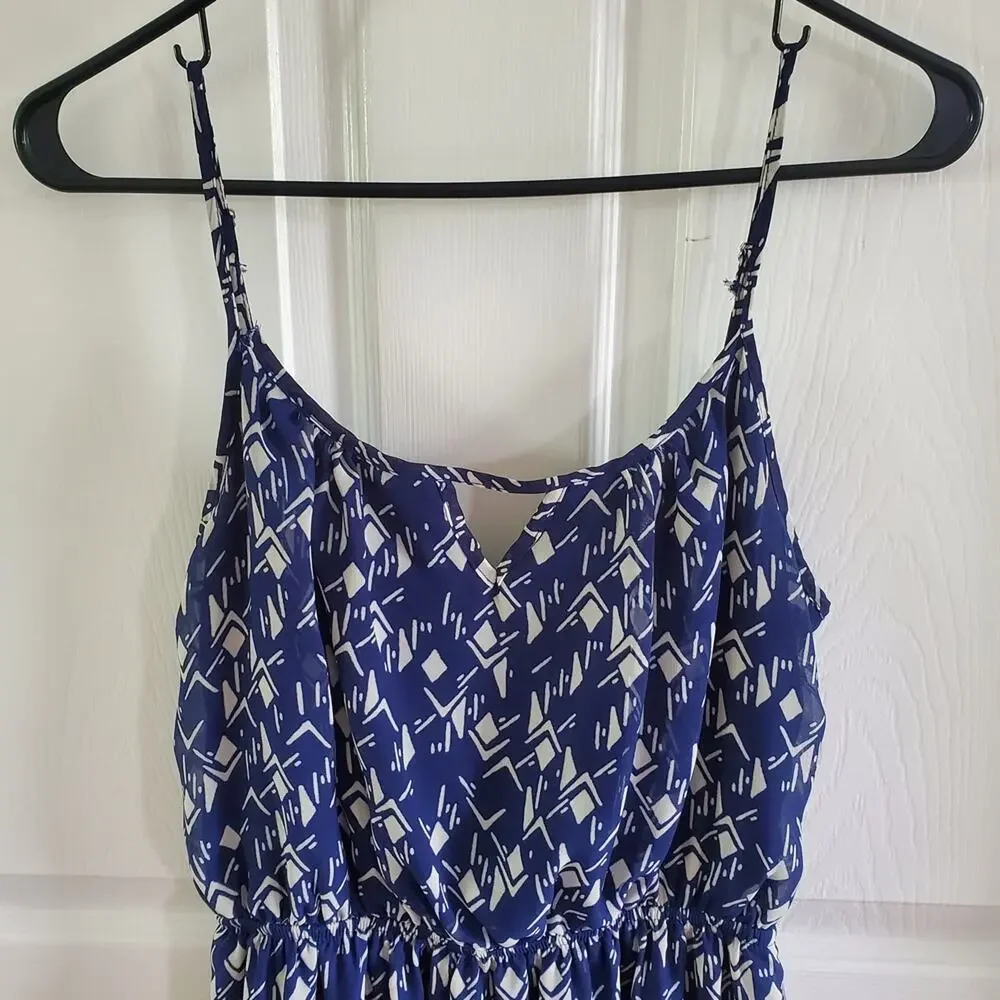 One Clothing Blue and White Spaghetti Strap Sundress. #SW - Picture 3 of 6